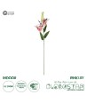 GloboStar® Artificial Garden PINK LILY BRANCH 21313 Τεχνητό Διακοσμητικό Κλαδί Ροζ Κρίνο Y106cm